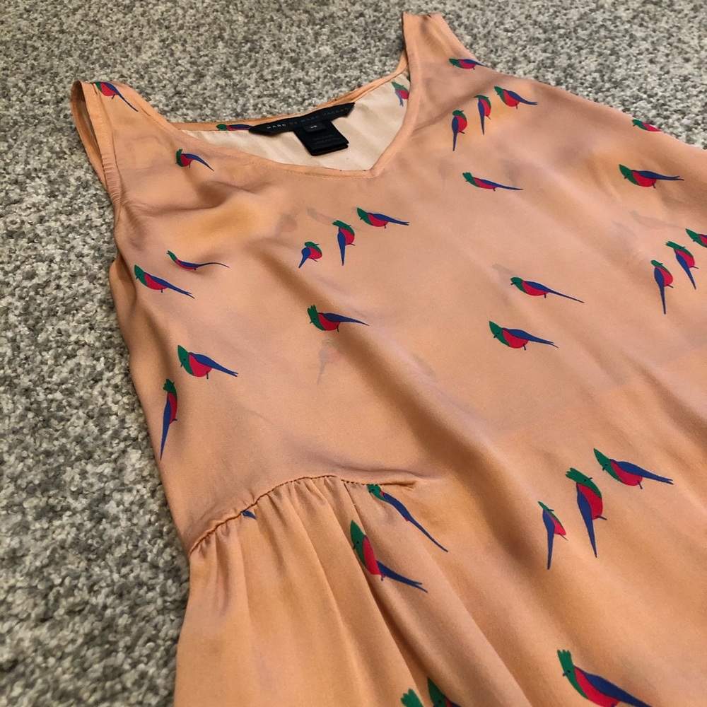 Marc Jacobs pink silk peplum top